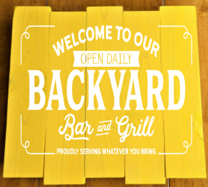 Pallet sign - Welcome to our Backyard Bar & Grill