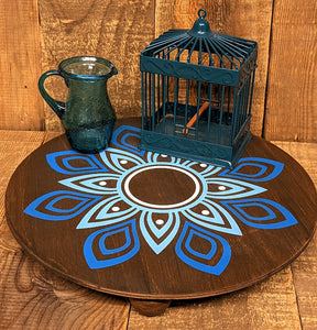 Round pedestal tray - Mandala